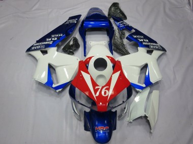 76 White and Red 2003-2004 Honda CBR600RR Motorcycle Fairing