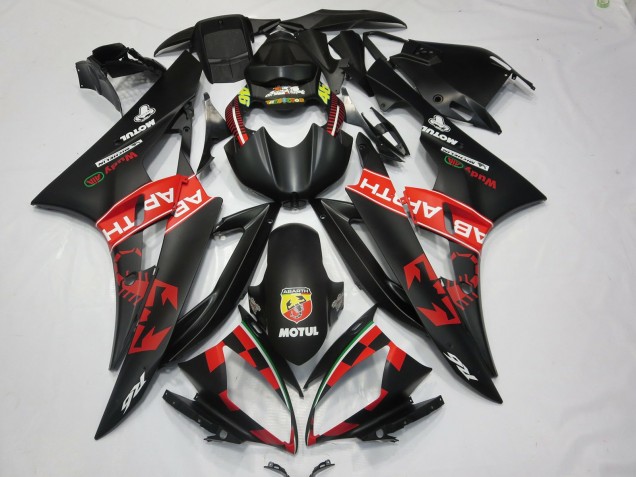 Abarth Matte Black 2006-2007 Yamaha R6 Motorcycle Fairing