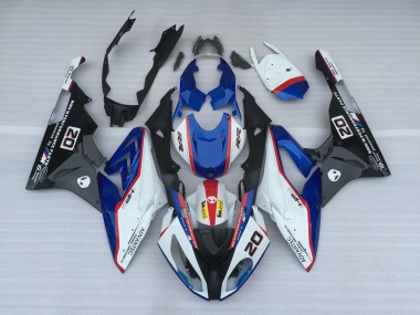 Alien Blue and White 2009-2014 BMW S1000RR Motorcycle Fairing