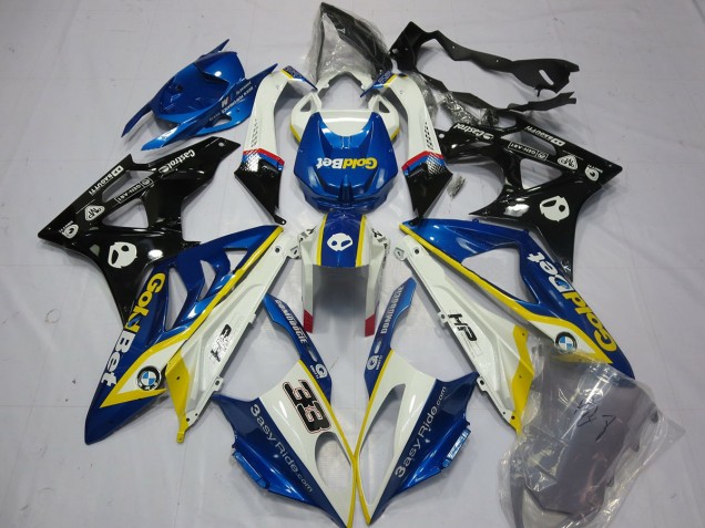 Alien Blue and White 2009-2014 BMW S1000RR Motorcycle Fairing