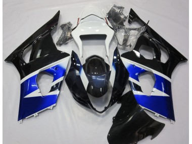 Black Blue and White 2003-2004 Suzuki GSXR 1000 Motorcycle Fairing