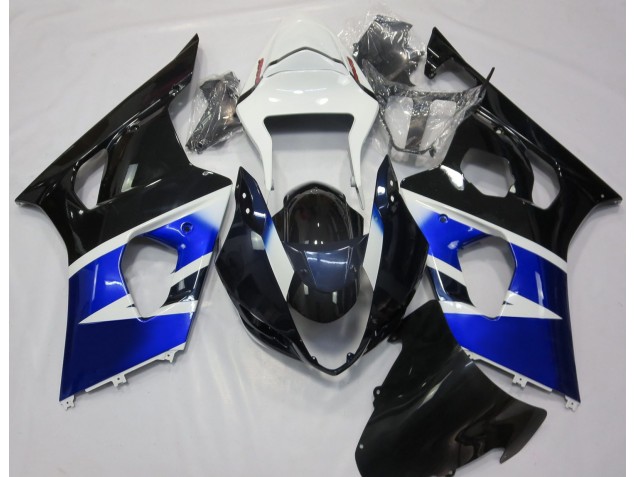 Black Blue and White 2003-2004 Suzuki GSXR 1000 Motorcycle Fairing