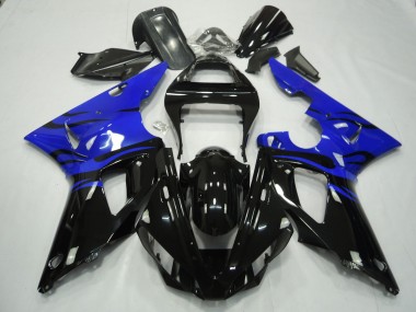 Black Flame & Blue 2000-2001 Yamaha R1 Motorcycle Fairing