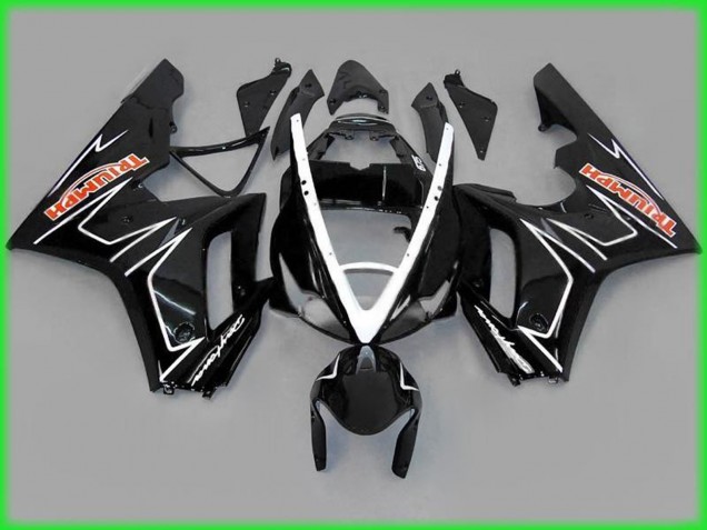 Black Gloss with White 2006-2008 Triumph Daytona 675 Motorcycle Fairing