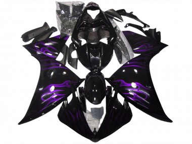 Black & Purple Flame 2009-2011 Yamaha R1 Motorcycle Fairing