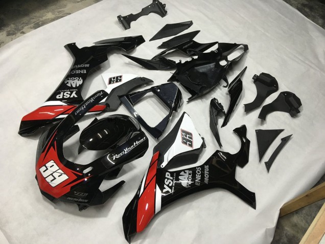 Black Red and White 99 2015-2019 Yamaha R1 Motorcycle Fairing