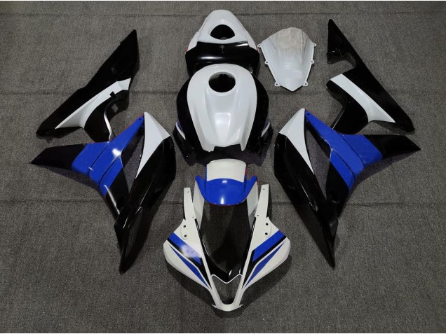 Black White and Blue 2007-2008 Honda CBR600RR Motorcycle Fairing