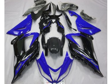 Black and Blue 2013-2018 Kawasaki ZX6R Motorcycle Fairing