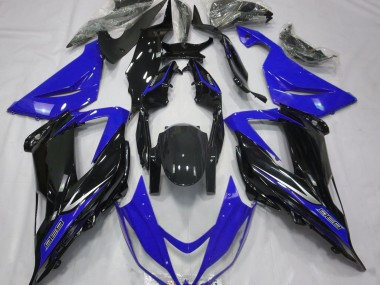 Black and Blue 2013-2018 Kawasaki ZX6R Motorcycle Fairing