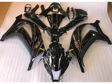 Black and Gold 2016-2019 Kawasaki ZX10R Motorcycle Fairing