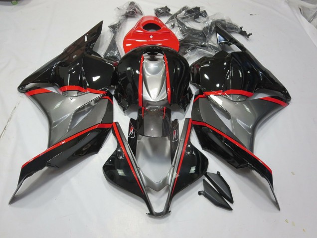 Black and Grey Red Pin 2009-2012 Honda CBR600RR Motorcycle Fairing