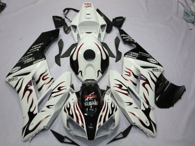 Black and Red Flame 2004-2005 Honda CBR1000RR Motorcycle Fairing