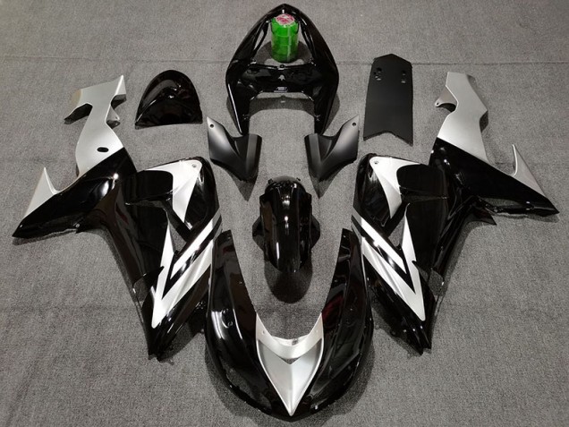 Black and Silver 2006-2007 Kawasaki ZX10R Motorcycle Fairing