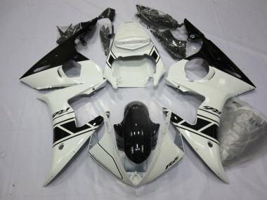 Black and White 2003-2004 Yamaha R6 Motorcycle Fairing