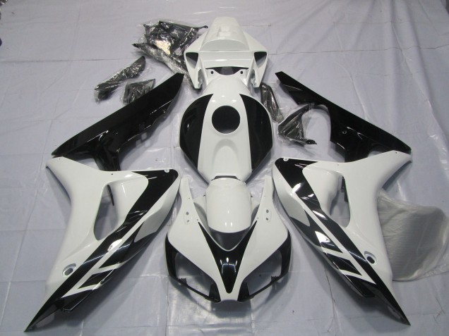 Black and White OEM Style No Decals 2006-2007 Honda CBR1000RR Motorcycle Fairing