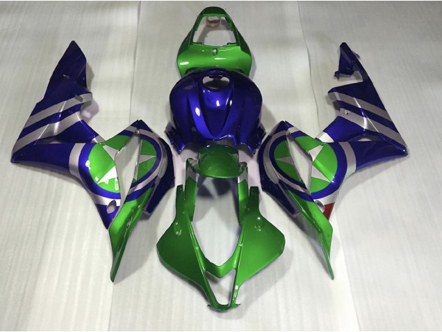 Blue Green Captain America 2007-2008 Honda CBR600RR Motorcycle Fairing