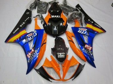 Blue Orange 2006-2007 Yamaha R6 Motorcycle Fairing