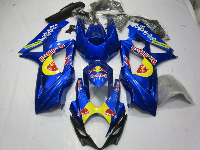 Blue Red Bull 2007-2008 Suzuki GSXR 1000 Motorcycle Fairing