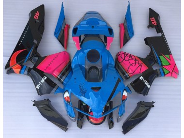 Blue Shark & Pink 2005-2006 Honda CBR600RR Motorcycle Fairing