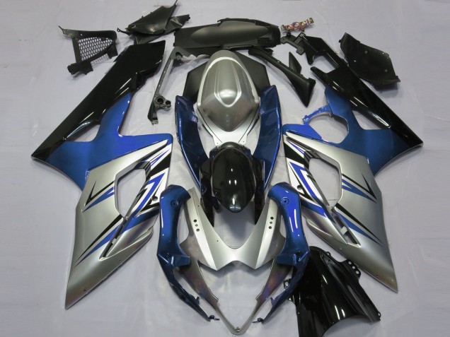 Blue Silver and Black 2005-2006 Suzuki GSXR 1000 Motorcycle Fairing