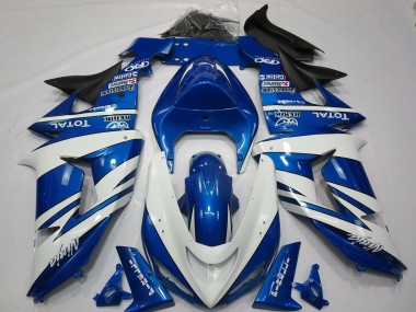 Blue White Ninja 2006-2007 Kawasaki ZX10R Motorcycle Fairing