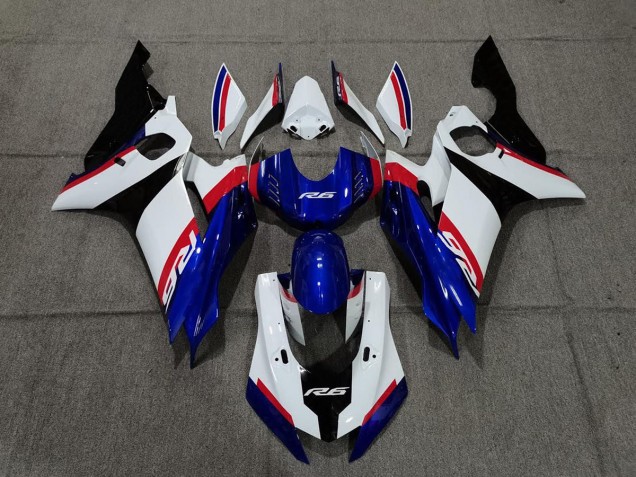 Blue White and Red 2017-2021 Yamaha R6 Motorcycle Fairing