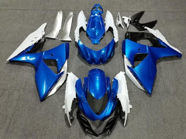 Blue White and Silver 2009-2016 Suzuki GSXR 1000 Motorcycle Fairing