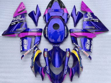 Blue and Pink Trickstar 2004-2005 Kawasaki ZX10R Motorcycle Fairing