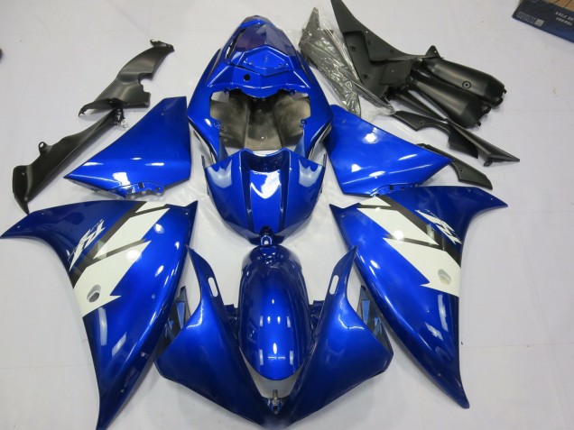 Blue and White 2012-2014 Yamaha R1 Motorcycle Fairing