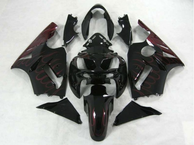 Burgundy Flame 2002-2005 Kawasaki ZX12R Motorcycle Fairing