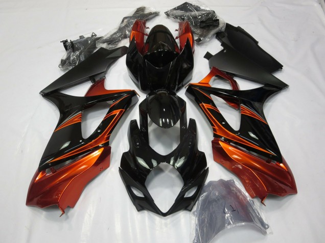 Burnt Orange and Black 2007-2008 Suzuki GSXR 1000 Motorcycle Fairing