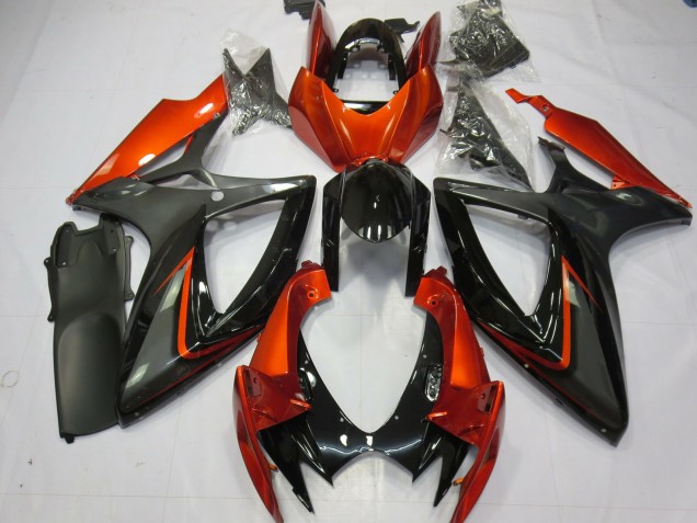 Burnt Orange and Grey 2006-2007 Suzuki GSXR 600-750 Motorcycle Fairing