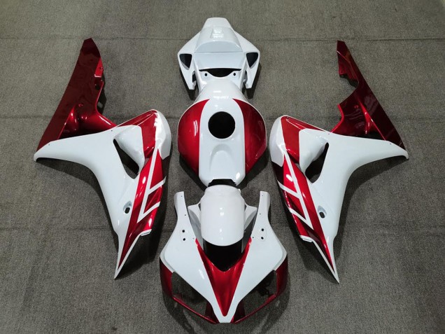 Candy Red and White 2006-2007 Honda CBR1000RR Motorcycle Fairing