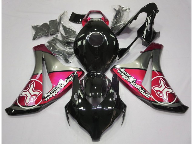 Candy Red on Black Custom 2008-2011 Honda CBR1000RR Motorcycle Fairing