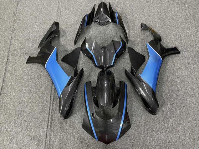 Carbon Fiber & Light Blue 2015-2019 Yamaha R1 Motorcycle Fairing