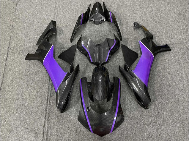 Carbon Fiber & Purple 2015-2019 Yamaha R1 Motorcycle Fairing