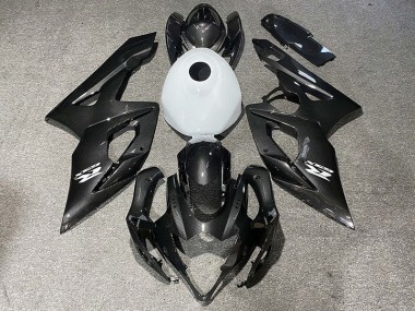 Carbon Fiber Style & Gloss White 2005-2006 Suzuki GSXR 1000 Motorcycle Fairing