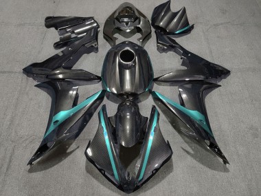 Carbon Fiber Style w Light Blue 2004-2006 Yamaha R1 Motorcycle Fairing