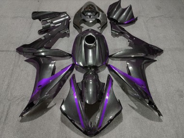 Carbon Fiber Style w Purple 2004-2006 Yamaha R1 Motorcycle Fairing