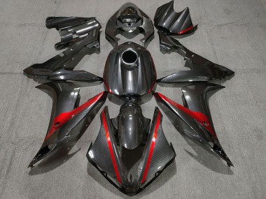 Carbon Fiber Style w Red 2004-2006 Yamaha R1 Motorcycle Fairing