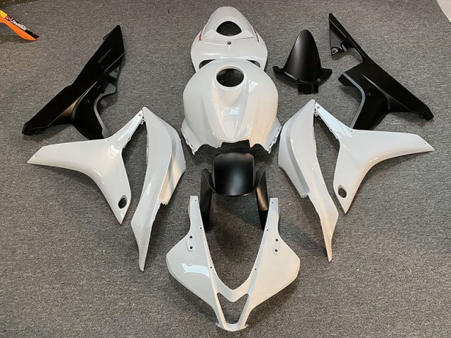 Clean White and Black 2007-2008 Honda CBR600RR Motorcycle Fairing