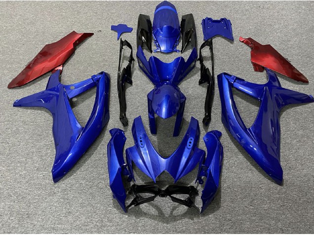 Dark Blue and Red 2008-2010 Suzuki GSXR 600-750 Motorcycle Fairing