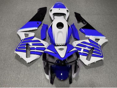 Dark Blue and White Wings 2005-2006 Honda CBR600RR Motorcycle Fairing