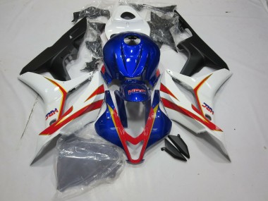 Deep Blue White and Red HRC 2007-2008 Honda CBR600RR Motorcycle Fairing