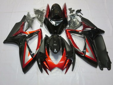 Deep Red Black 2006-2007 Suzuki GSXR 600-750 Motorcycle Fairing