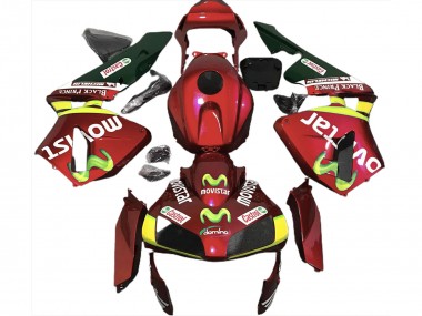 Deep Red Movistar 2003-2004 Honda CBR600RR Motorcycle Fairing