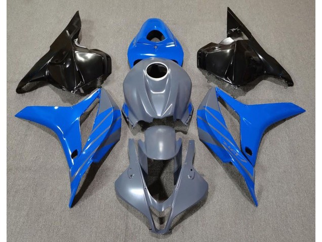 Double Blue on Grey 2009-2012 Honda CBR600RR Motorcycle Fairing