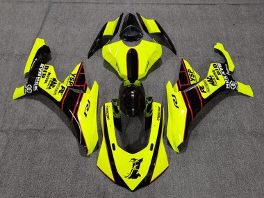 Floro Yellow and Black 2015-2019 Yamaha R1 Motorcycle Fairing