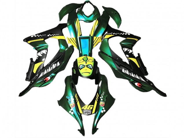 Forest Green Shark 2016-2019 Kawasaki ZX10R Motorcycle Fairing