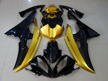 Gloss Black & Gold 2008-2016 Yamaha R6 Motorcycle Fairing